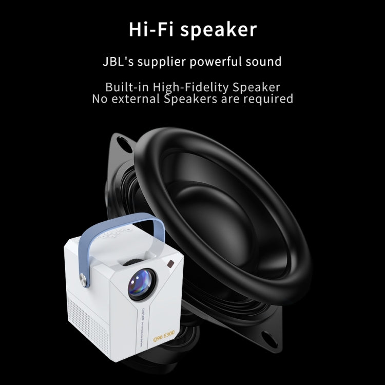 Q96 E300 Intelligent Portable HD 4K Projector, AU Plug, Specification: Phone Screen Version(White) - Mini Projector by PMC Jewellery | Online Shopping South Africa | PMC Jewellery | Buy Now Pay Later Mobicred