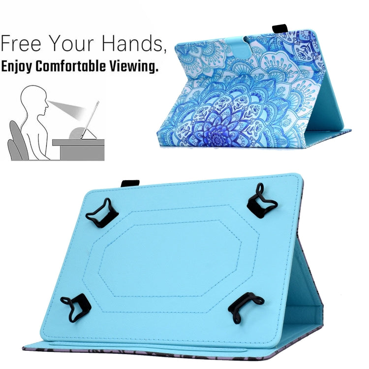 For 10 inch Tablet Electric Pressed TPU Leather Tablet Case(Green Flower) - 10 - 11 inch by PMC TechLife | Online Shopping South Africa | PMC TechLife | Buy Now Pay Later Mobicred