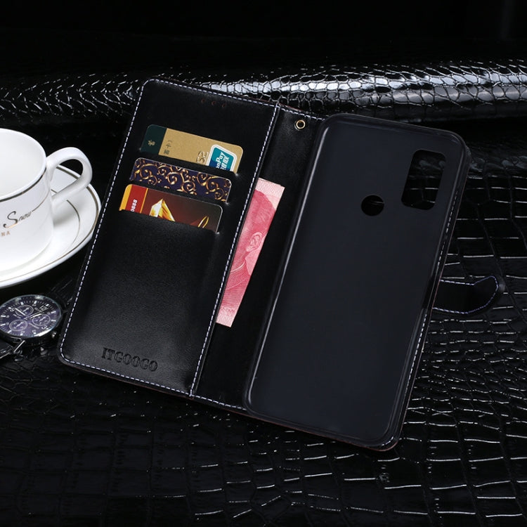 For TCL 20Y idewei Crocodile Texture Horizontal Flip Leather Phone Case(Black) - TCL by idewei | Online Shopping South Africa | PMC Jewellery | Buy Now Pay Later Mobicred