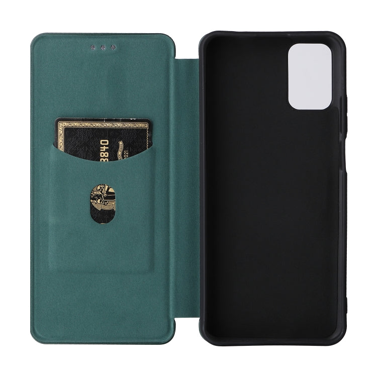 For Ulefone Note 12P Carbon Fiber Texture Horizontal Flip PU Phone Case(Green) - Ulefone Cases by PMC Jewellery | Online Shopping South Africa | PMC Jewellery | Buy Now Pay Later Mobicred