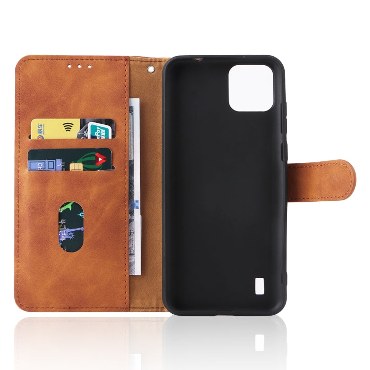 For Blackview A55 Skin Feel Magnetic Buckle Leather Phone Case(Brown) - More Brand by PMC TechLife | Online Shopping South Africa | PMC TechLife | Buy Now Pay Later Mobicred