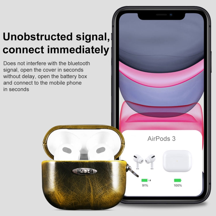 Oil Wax Leather Texture Earphone Protective Case with Hang Buckle For AirPods 1 / 2(Red) - For AirPods 1/2 by PMc TechLife | Online Shopping South Africa | PMc TechLife | Buy Now Pay Later Mobicred