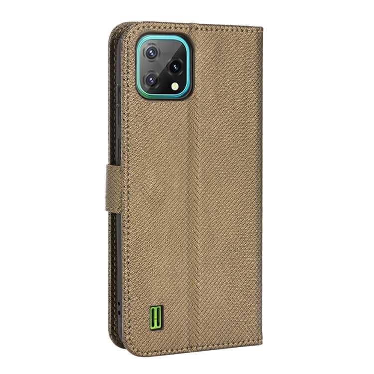 For Blackview A55 Diamond Texture Leather Phone Case(Brown) - More Brand by PMC TechLife | Online Shopping South Africa | PMC TechLife | Buy Now Pay Later Mobicred