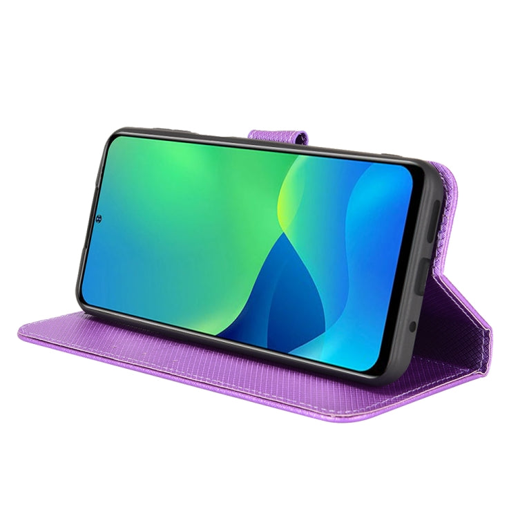 For Ulefone Note 13P Diamond Texture Leather Phone Case(Purple) - Ulefone Cases by PMC Jewellery | Online Shopping South Africa | PMC Jewellery | Buy Now Pay Later Mobicred