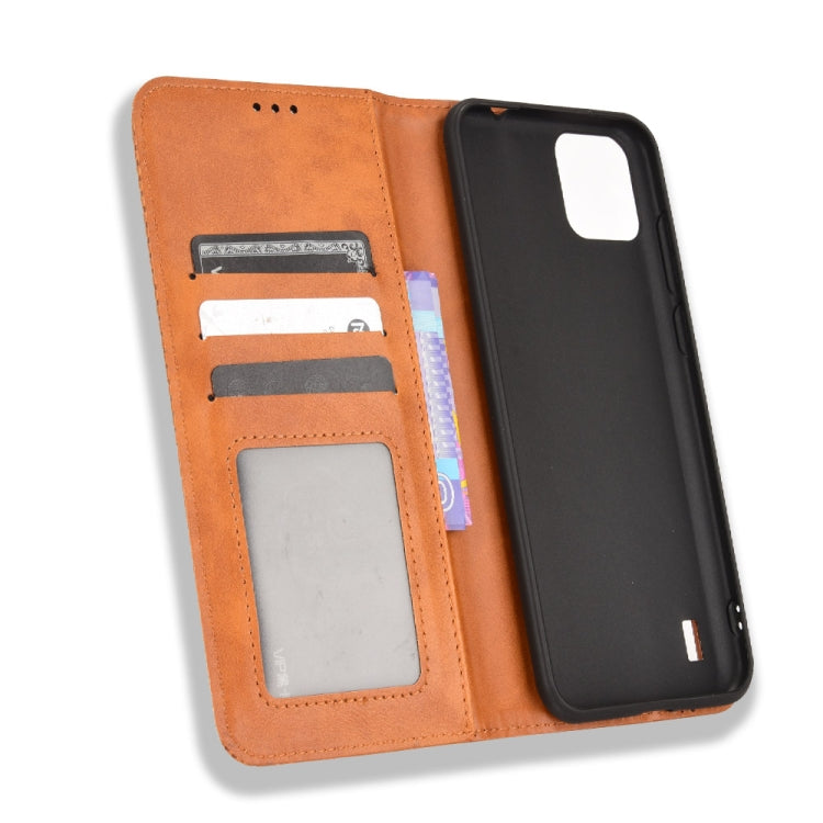 For Blackview A55 Magnetic Buckle Retro Crazy Horse Leather Phone Case(Brown) - More Brand by PMC TechLife | Online Shopping South Africa | PMC TechLife | Buy Now Pay Later Mobicred