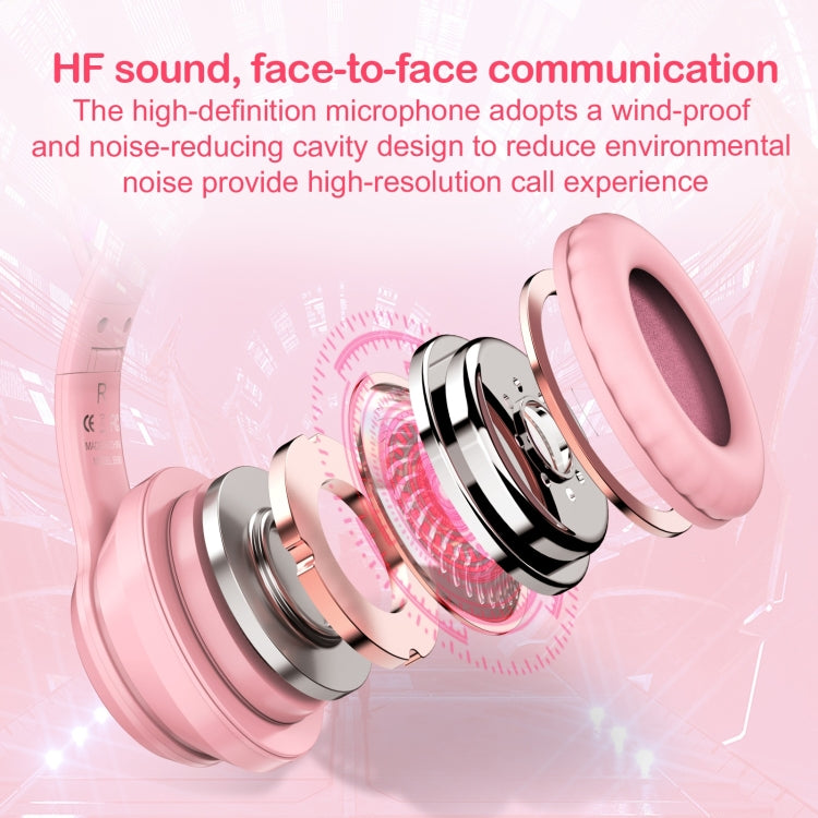 ONIKUMA B90 RGB Lighting Wireless Bluetooth Headphone (Pink) - free shipping - PMC Jewellery - Order now!