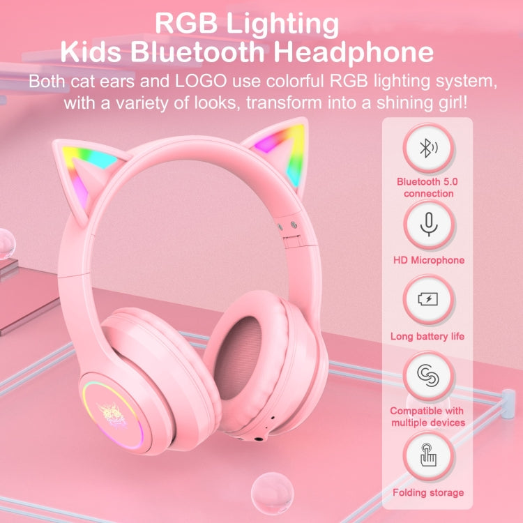 ONIKUMA B90 RGB Lighting Wireless Bluetooth Headphone (Pink) - free shipping - PMC Jewellery - Order now!