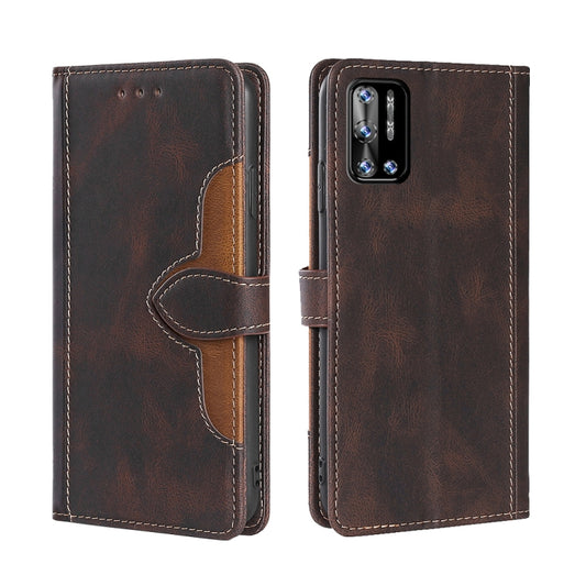 For Doogee N40 Pro Skin Feel Straw Hat Magnetic Buckle Leather Phone Case(Brown) - Doogee Cases by PMC Jewellery | Online Shopping South Africa | PMC Jewellery | Buy Now Pay Later Mobicred