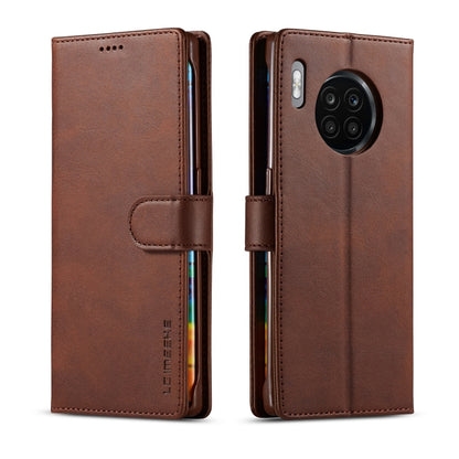 For Honor 50 Lite LC.IMEEKE Calf Texture Flip Leather Phone Case(Brown) - Honor Cases by LC.IMEEKE | Online Shopping South Africa | PMC Jewellery