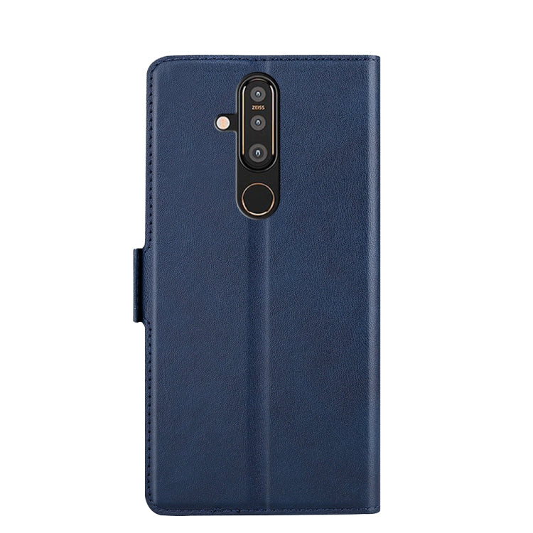 For Nokia 8.1 Plus / X71 Ultra-thin Voltage Side Buckle PU + TPU Leather Phone Case(Blue) - Nokia Cases by PMC Jewellery | Online Shopping South Africa | PMC Jewellery