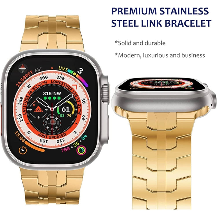 Steel Watch Band For Apple Watch Series 9&8&7 41mm / SE 3&SE 2&6&SE&5&4 40mm / 3&2&1 38mm(Rose Gold) - Watch Bands by PMC Jewellery | Online Shopping South Africa | PMC Jewellery