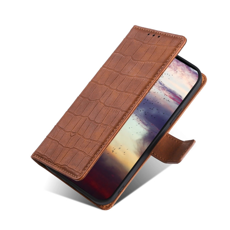 For Sony Xperia XZ Premium Skin Feel Crocodile Texture Magnetic Clasp PU Leather Phone Case(Brown) - Sony Cases by PMC Jewellery | Online Shopping South Africa | PMC Jewellery