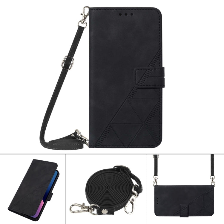 For Xiaomi Redmi 9 / 9 Power / Poco M2 Crossbody 3D Embossed Flip Leather Phone Case(Black) - Xiaomi Cases by PMC TechLife | Online Shopping South Africa | PMC TechLife