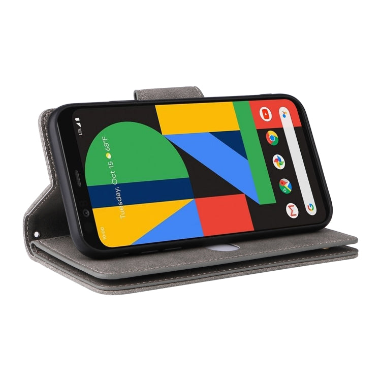 For Google Pixel 4 Rivet Buckle 9 Cards Three Fold Leather Phone Case(Grey) - free shipping - PMC TechLife - Order now!