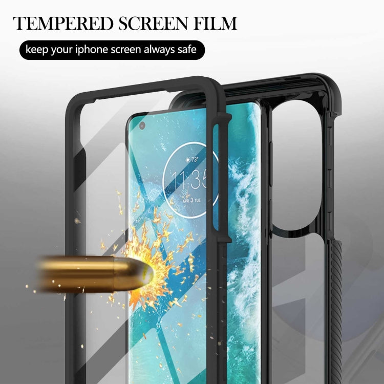 For Motorola Edge+ 2022 Starry Sky Solid Color Series PC + TPU Phone Case with PET Film(Black) - Motorola Cases by PMC TechLife | Online Shopping South Africa | PMC TechLife
