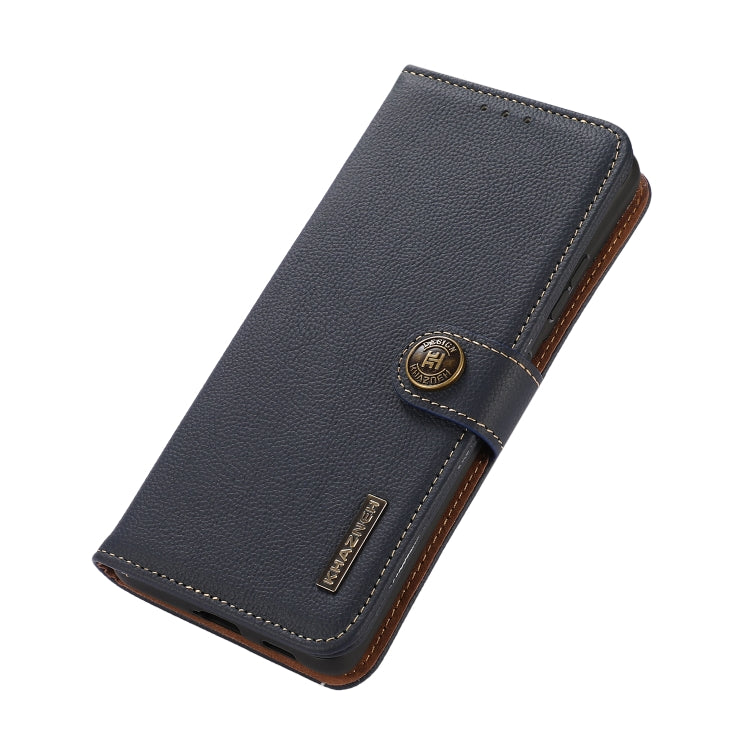 For Nokia X100 KHAZNEH Custer Genuine Leather RFID Phone Case(Blue) - Nokia Cases by PMC TechLife | Online Shopping South Africa | PMC TechLife | Buy Now Pay Later Mobicred