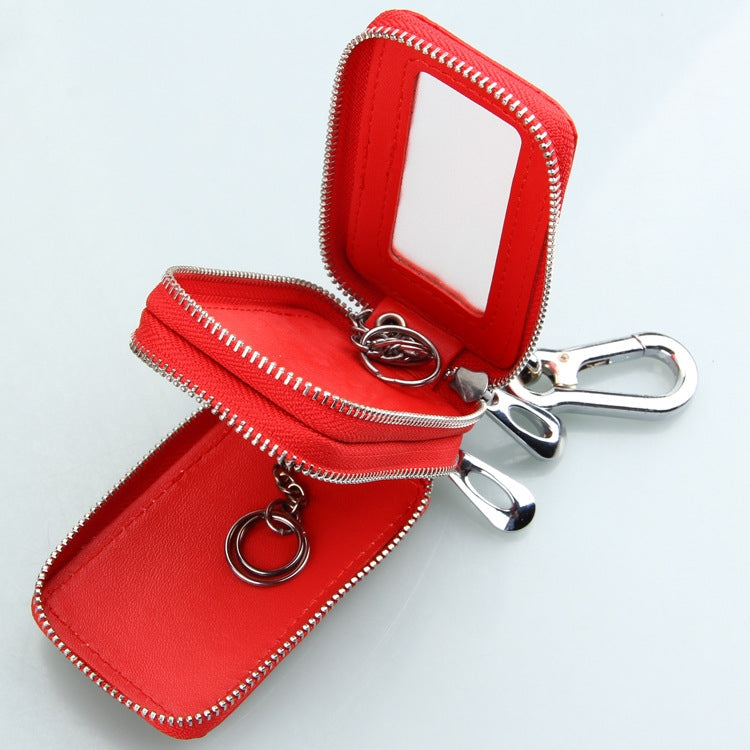 9075 Universal Crocodile Texture Genuine Leather Double Zipper Car Key Case(Yellow) - free shipping - PMC Jewellery - Order now!