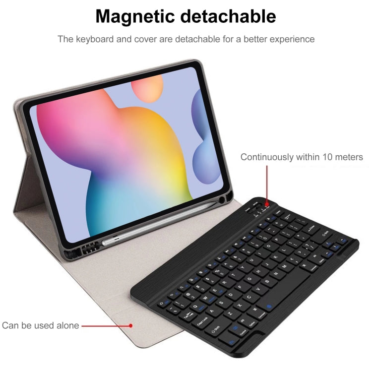 Square Cap Bluetooth Keyboard Leather Case with Pen Slot for Samsung Galaxy Tab S6 Lite(Black) - Samsung Keyboard by PMC TechLife | Online Shopping South Africa | PMC TechLife
