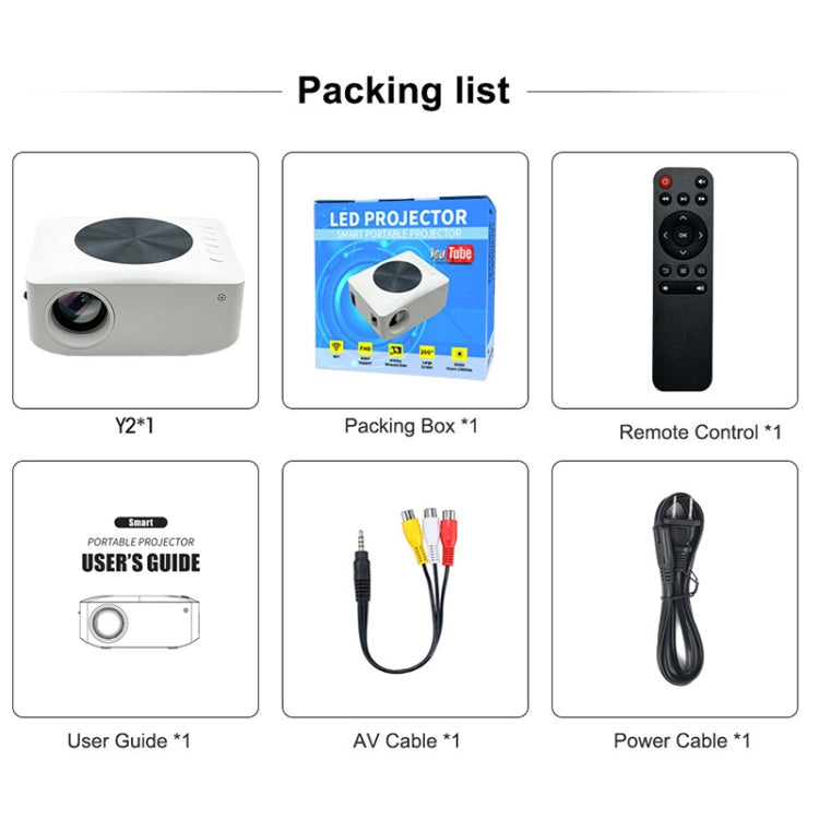 Y2 1280x720P 80ANSI Mini LCD LED Smart Projector, Plug Tpye:AU Plug - free shipping - PMC Jewellery - Order now!