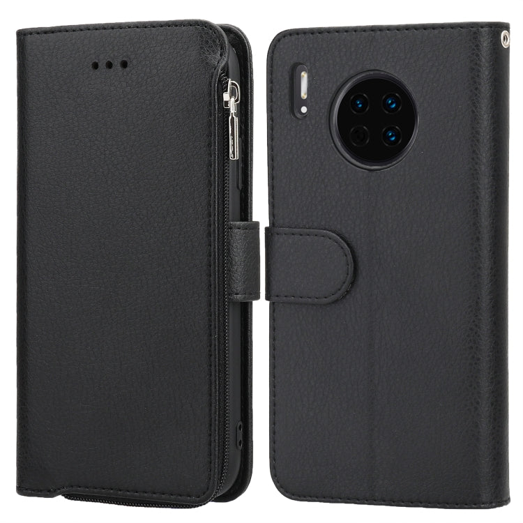 For Huawei Mate 30 Pro Microfiber Zipper Horizontal Flip Leather Case(Black) - Huawei Cases by PMC TechLife | Online Shopping South Africa | PMC TechLife | Buy Now Pay Later Mobicred