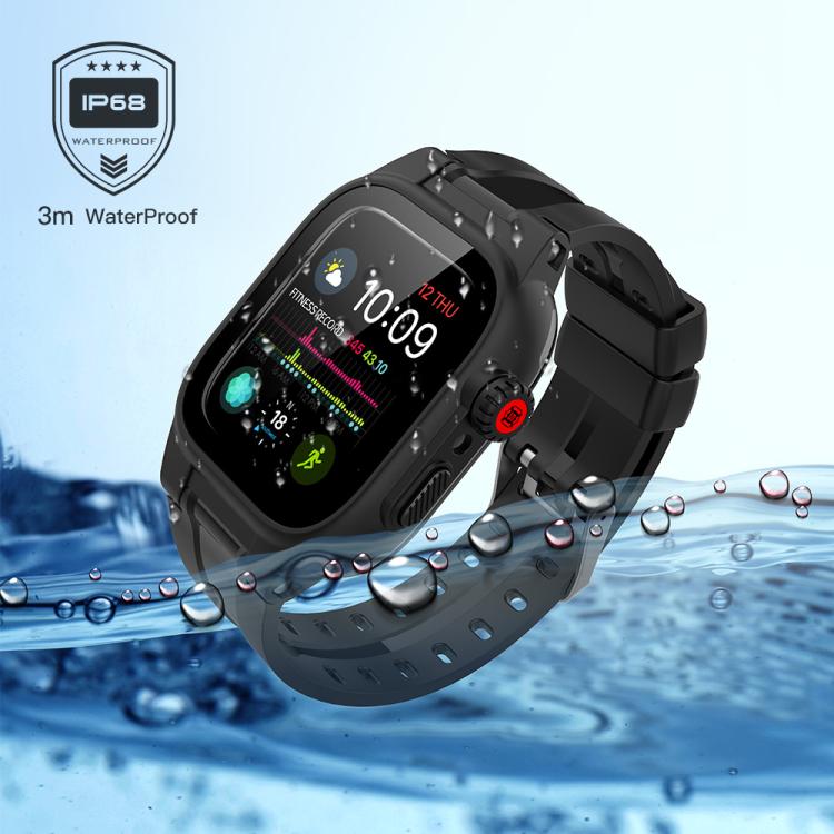 RedPepper IP68 Waterproof Screen Protector + Watchband + Protective Case For Apple Watch Series 9 / 8 / 7 45mm - Watch Cases by RedPepper | Online Shopping South Africa | PMC TechLife | Buy Now Pay Later Mobicred