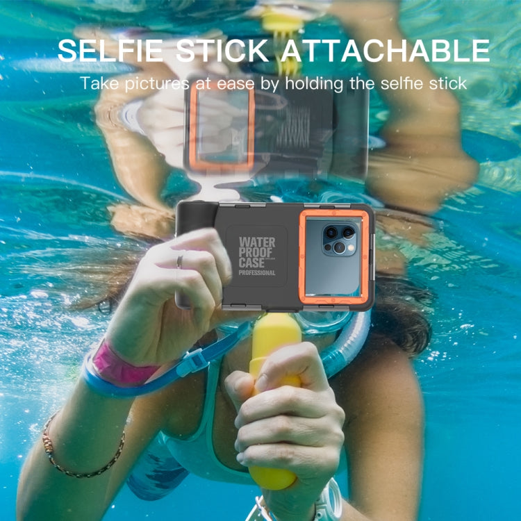 RedPepper 2nd Generation Diving Waterproof Protective Case, Waterproof depth: 15m(Black + Orange) - free shipping - PMC Jewellery - Order now!