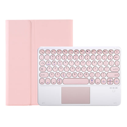 YA08B-A Candy Color Skin Feel Texture Round Keycap Bluetooth Keyboard Leather Case with Touchpad For Samsung Galaxy Tab A8 10.5 2021 SM-X200 / SM-X205(Pink) - Samsung Keyboard by PMC Jewellery | Online Shopping South Africa | PMC Jewellery