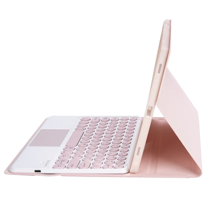 YA700B-A Candy Color Skin Feel Texture Round Keycap Bluetooth Keyboard Leather Case with Touchpad For Samsung Galaxy Tab S8 11 inch SM-X700 / SM-X706 & S7 11 inch SM-X700 / SM-T875(Pink) - Samsung Keyboard by PMC Jewellery | Online Shopping South Africa | PMC Jewellery