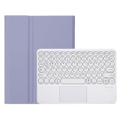 YA700B-A Candy Color Skin Feel Texture Round Keycap Bluetooth Keyboard Leather Case with Touchpad For Samsung Galaxy Tab S8 11 inch SM-X700 / SM-X706 & S7 11 inch SM-X700 / SM-T875(Purple) - Samsung Keyboard by PMC Jewellery | Online Shopping South Africa | PMC Jewellery