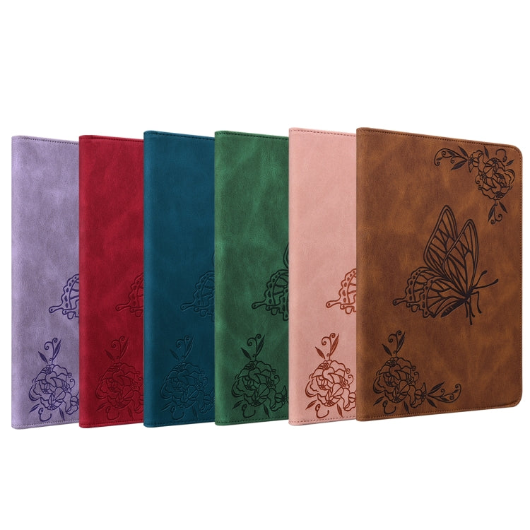 For Huawei MatePad 11 2021 Butterfly Flower Embossed Leather Tablet Case(Green) - Huawei by PMC TechLife | Online Shopping South Africa | PMC TechLife | Buy Now Pay Later Mobicred