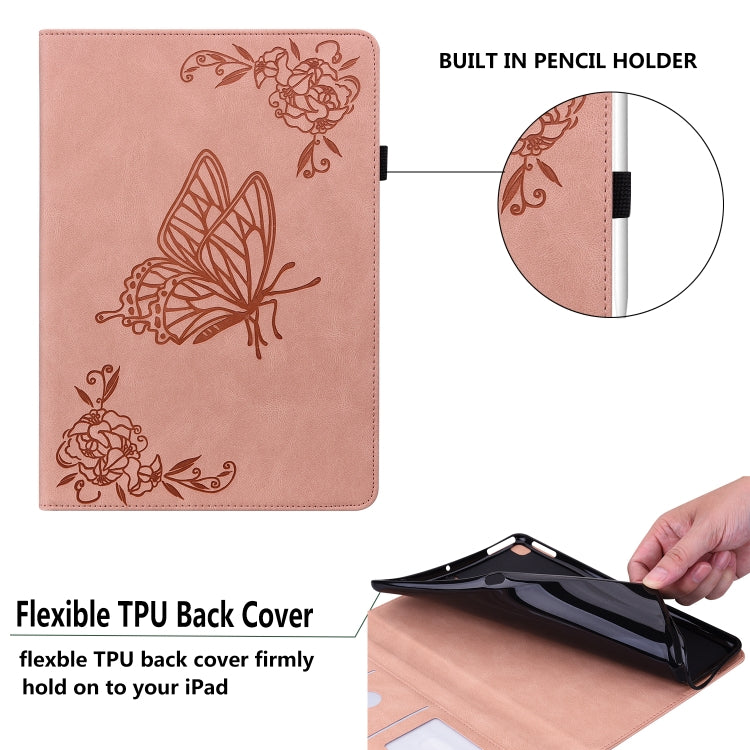 For Lenovo Tab M10 Plus 10.6 3rd Gen Butterfly Flower Embossed Leather Tablet Case(Rose Gold) - Lenovo by PMC TechLife | Online Shopping South Africa | PMC TechLife | Buy Now Pay Later Mobicred