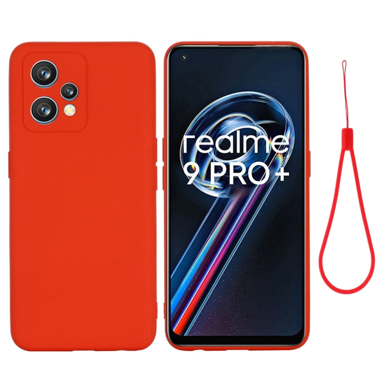 For OPPO Realme 9 Pro+ 5G Global Pure Color Liquid Silicone Shockproof Full Coverage Phone Case(Red) - Realme Cases by PMC TechLife | Online Shopping South Africa | PMC TechLife | Buy Now Pay Later Mobicred