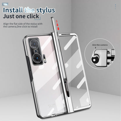 For Honor Magic V Electroplating Hinge Phone Case with Stylus(Silver) - Honor Cases by PMC Jewellery | Online Shopping South Africa | PMC Jewellery