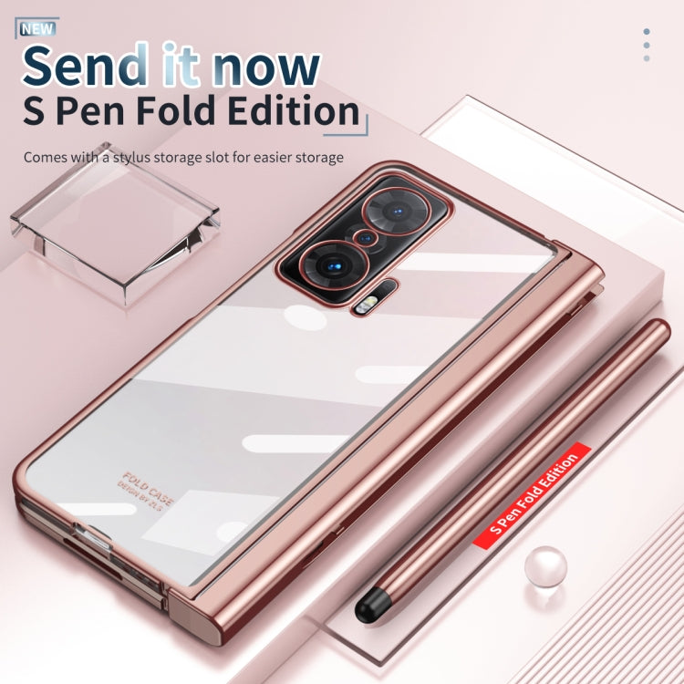 For Honor Magic V Full Body Electroplating Hinge Phone Case with Stylus(Pink) - Honor Cases by PMC TechLife | Online Shopping South Africa | PMC TechLife