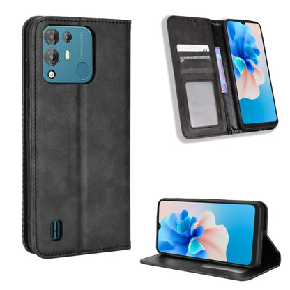 For Blackview A55 Pro Magnetic Buckle Retro Texture Leather Phone Case(Black) - More Brand by PMC Jewellery | Online Shopping South Africa | PMC Jewellery