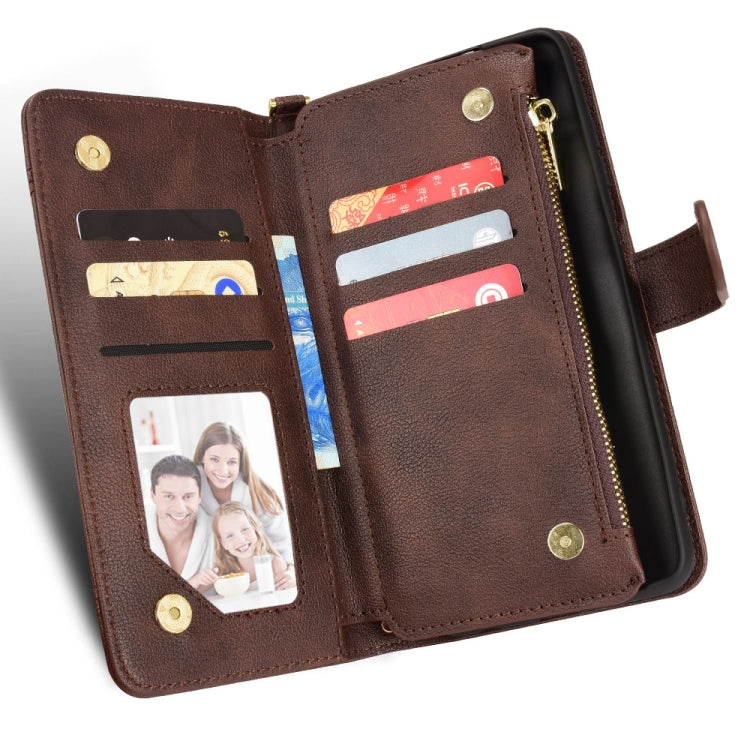 For Doogee S86 / S86 Pro Litchi Texture Zipper Leather Phone Case(Brown) - Doogee Cases by PMC TechLife | Online Shopping South Africa | PMC TechLife | Buy Now Pay Later Mobicred