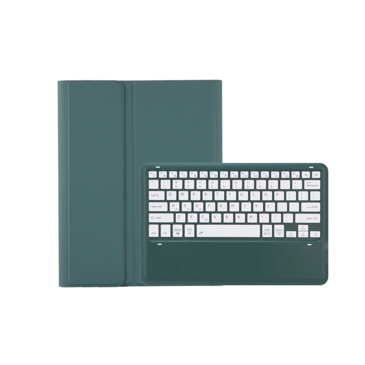 T800B Pen Slot Detachable Bluetooth Keyboard Leather Tablet Case For Samsung Galaxy Tab S8+/S7+/S7 FE(Dark Green) - Samsung Keyboard by PMC Jewellery | Online Shopping South Africa | PMC Jewellery