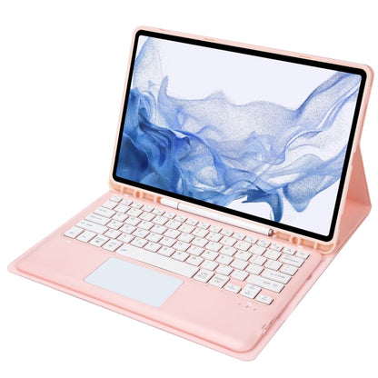 T800B-A Touch Pad Detachable Bluetooth Keyboard Leather Tablet Case For Samsung Galaxy Tab S8+/S7+/S7 FE(Pink) - Samsung Keyboard by PMC Jewellery | Online Shopping South Africa | PMC Jewellery