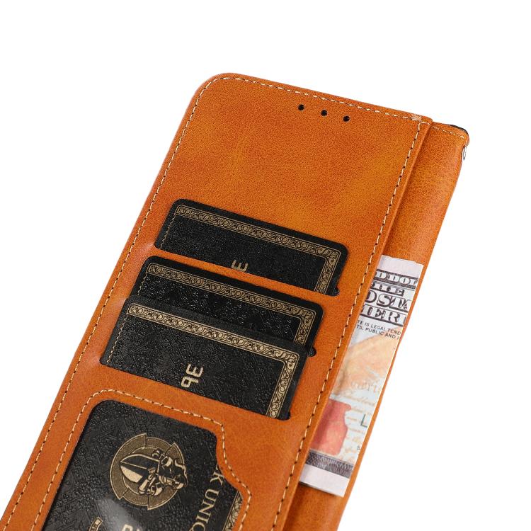 For iPhone 17 Pro Max KHAZNEH Dual-color Cowhide Texture Flip Leather Phone Case(Blue) - free shipping - PMc TechLife - Order now!