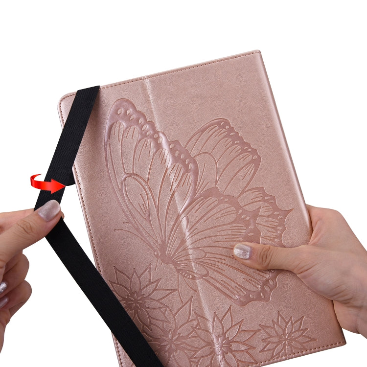For Huawei MediaPad M5 Lite 10.1 Big Butterfly Embossed Leather Tablet Case(Rose Gold) - free shipping - PMC TechLife - Order now!