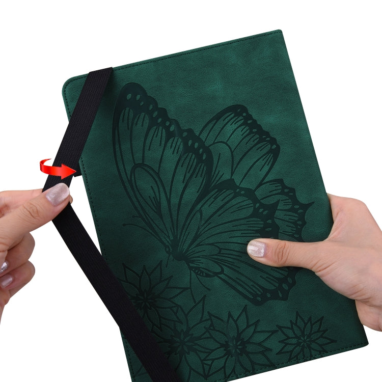 For Huawei MatePad 11 2021 Big Butterfly Embossed Leather Tablet Case(Green) - Huawei by PMC TechLife | Online Shopping South Africa | PMC TechLife | Buy Now Pay Later Mobicred