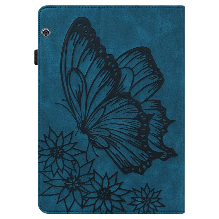 For Huawei MediaPad T5 Big Butterfly Embossed Leather Tablet Case(Blue) - Huawei by PMC TechLife | Online Shopping South Africa | PMC TechLife | Buy Now Pay Later Mobicred