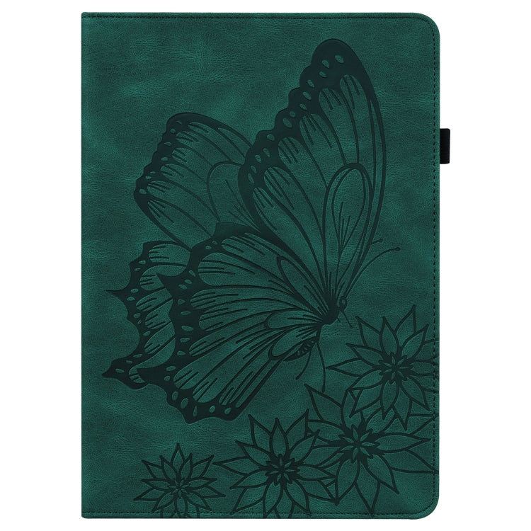 For Lenovo Tab M10 Plus 10.6 3rd Gen 2022 Big Butterfly Embossed Leather Tablet Case(Green) - Lenovo by PMC TechLife | Online Shopping South Africa | PMC TechLife | Buy Now Pay Later Mobicred