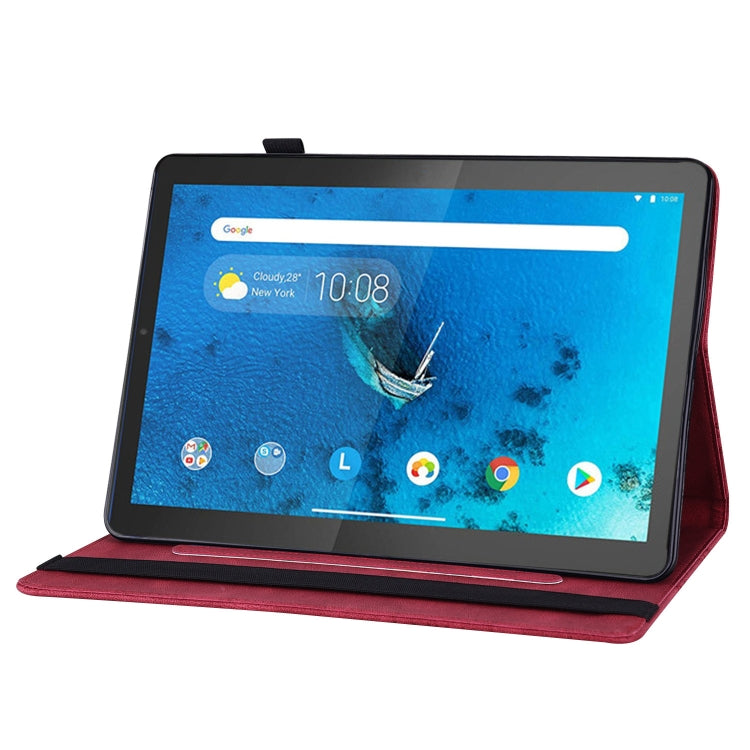 For Lenovo Tab M10 Plus 10.6 3rd Gen 2022 Big Butterfly Embossed Leather Tablet Case(Red) - Lenovo by PMC TechLife | Online Shopping South Africa | PMC TechLife | Buy Now Pay Later Mobicred