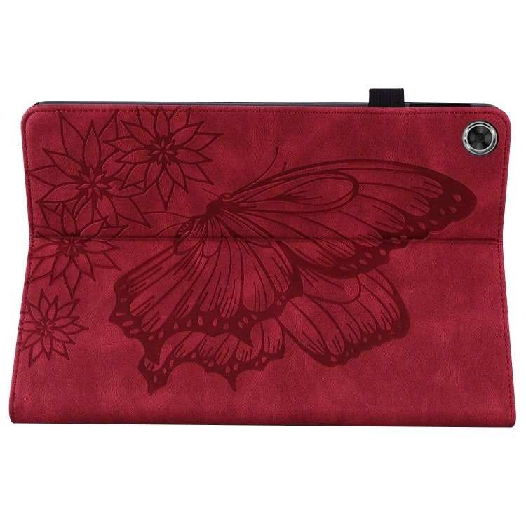 For Lenovo Tab M10 Plus 10.6 3rd Gen 2022 Big Butterfly Embossed Leather Tablet Case(Red) - Lenovo by PMC TechLife | Online Shopping South Africa | PMC TechLife | Buy Now Pay Later Mobicred