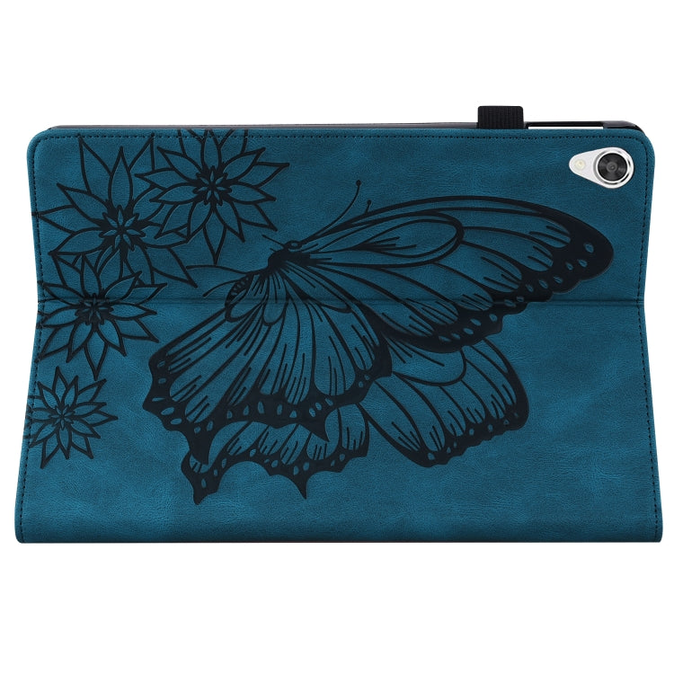 For Lenovo Tab P11 Big Butterfly Embossed Leather Tablet Case(Blue) - Lenovo by PMC TechLife | Online Shopping South Africa | PMC TechLife | Buy Now Pay Later Mobicred