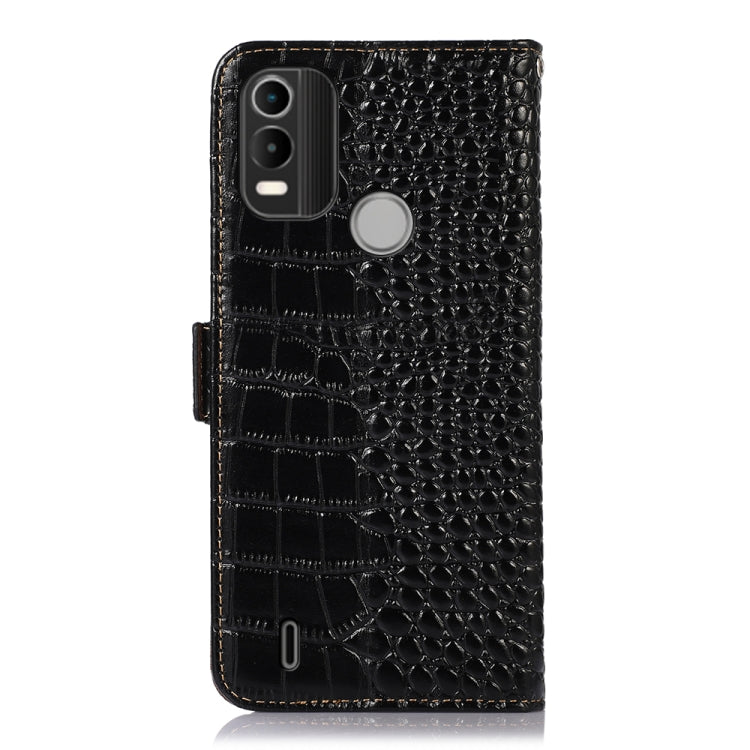 For Nokia C21 Plus Crocodile Top Layer Cowhide Leather Phone Case(Black) - free shipping - PMC TechLife - Order now!
