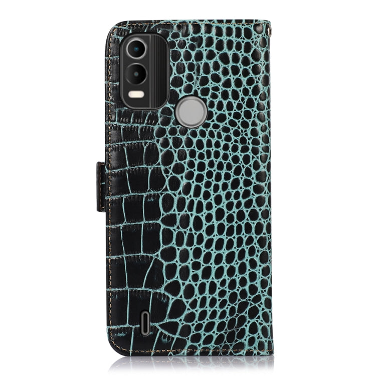 For Nokia C21 Plus Crocodile Top Layer Cowhide Leather Phone Case(Green) - Nokia Cases by PMC TechLife | Online Shopping South Africa | PMC TechLife | Buy Now Pay Later Mobicred