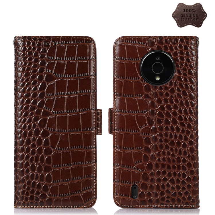 For Nokia C200 Crocodile Top Layer Cowhide Leather Phone Case(Brown) - Nokia Cases by PMC TechLife | Online Shopping South Africa | PMC TechLife | Buy Now Pay Later Mobicred