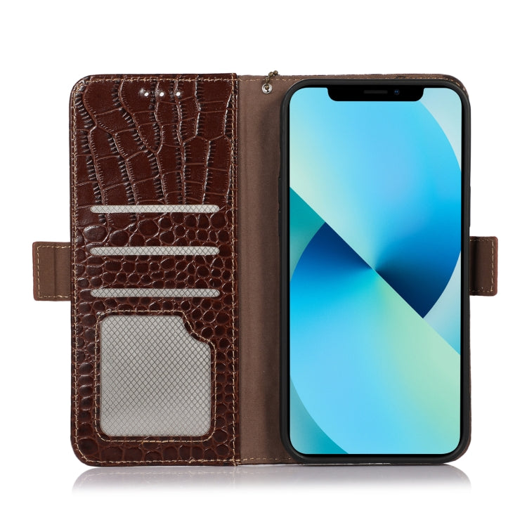 For Nokia C200 Crocodile Top Layer Cowhide Leather Phone Case(Brown) - Nokia Cases by PMC TechLife | Online Shopping South Africa | PMC TechLife | Buy Now Pay Later Mobicred